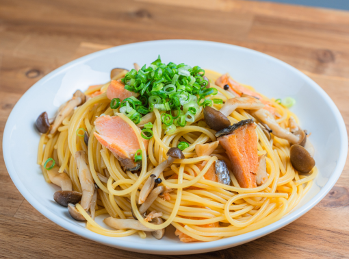 鮭ときのこの和風パスタ